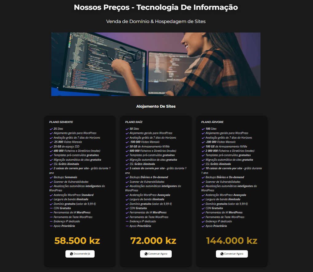 Criação de Site Institucional e Plataforma de Serviços – NegOOnline
