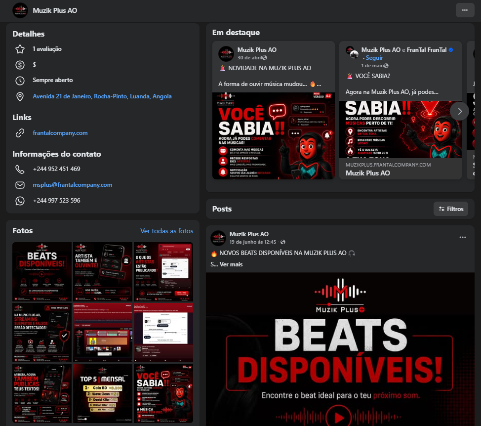 Desenvolvimento e Lançamento da Plataforma Muzik Plus AO
