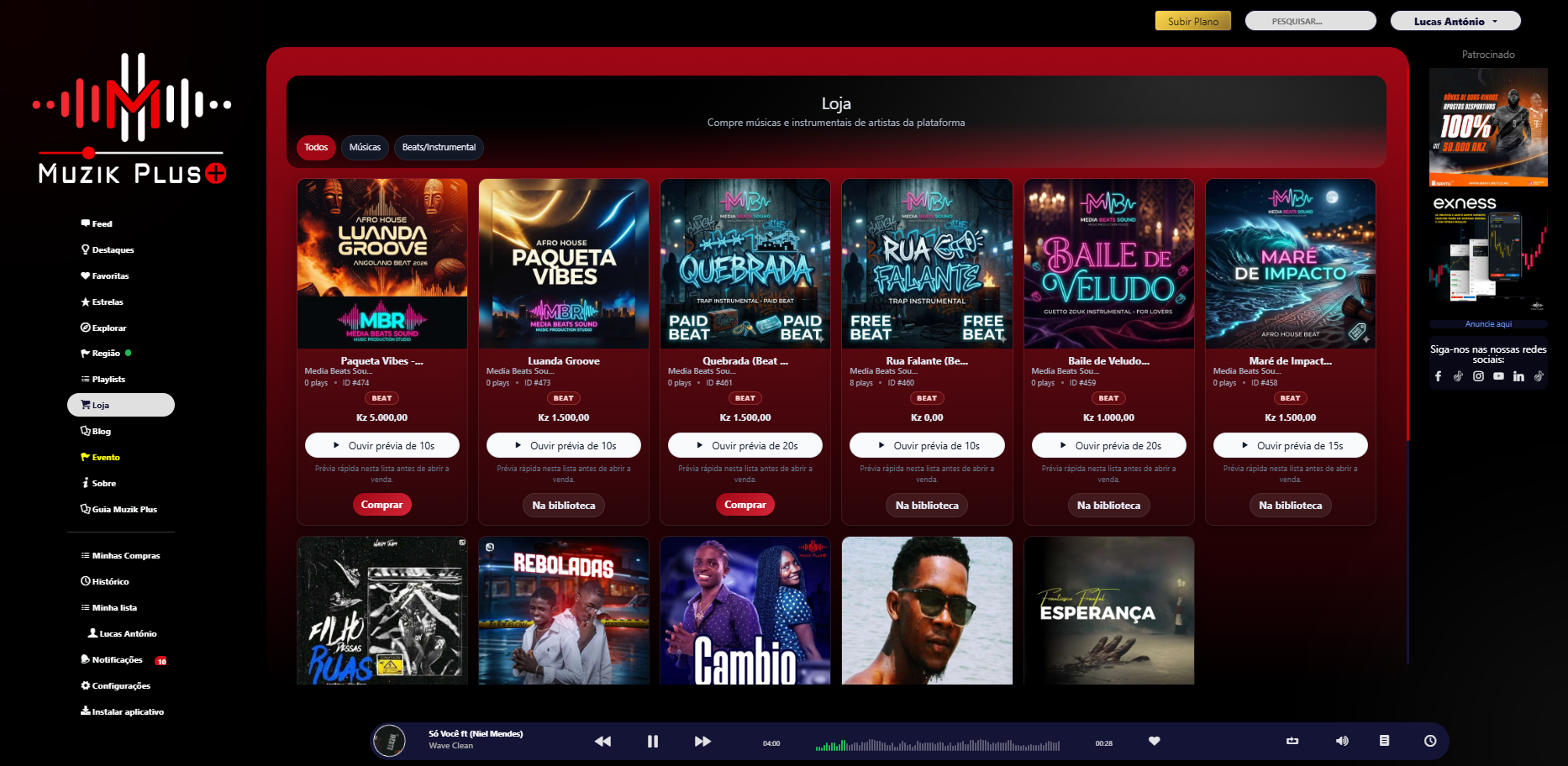 Desenvolvimento e Lançamento da Plataforma Muzik Plus AO