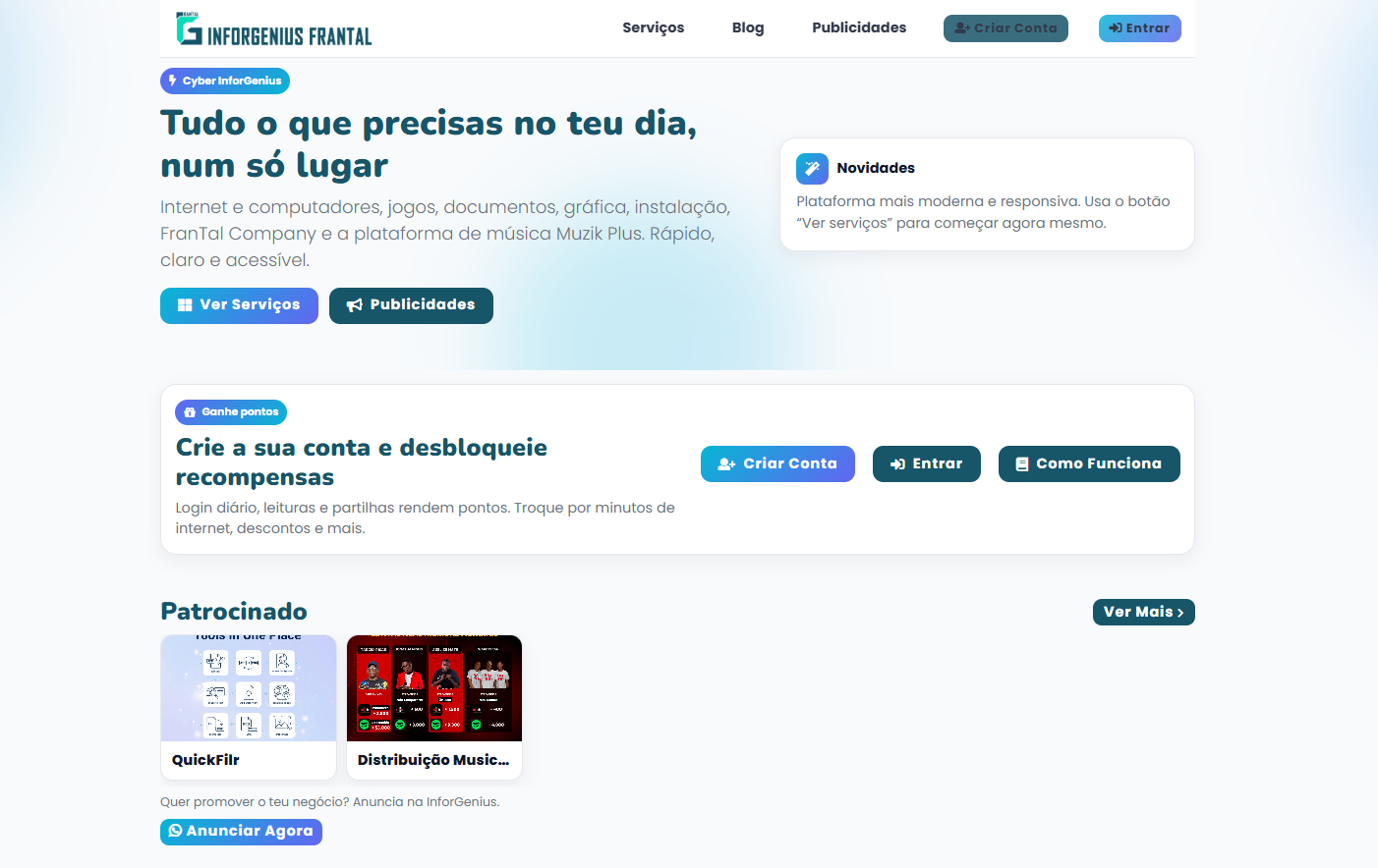 Desenvolvimento e Operação do Cyber InforGenius Frantal – Hub de Serviços Digitais e Capacitação em Luanda