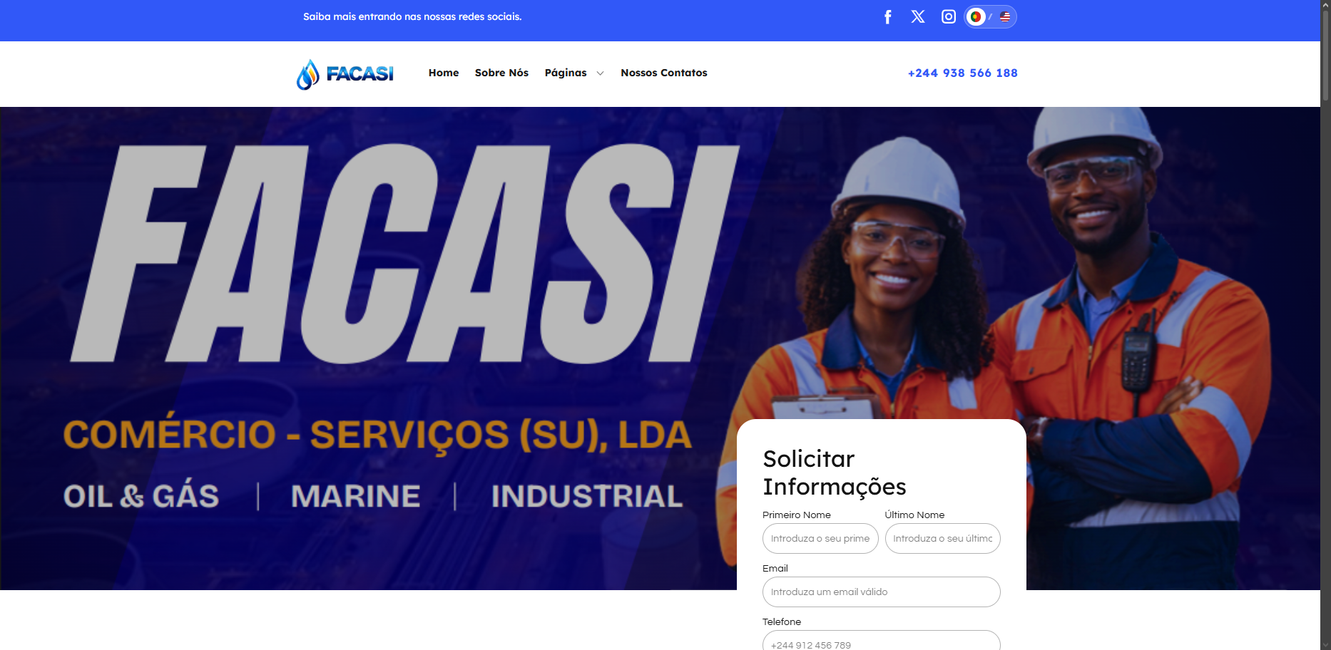 Website para Empresa de Petróleo Facasi